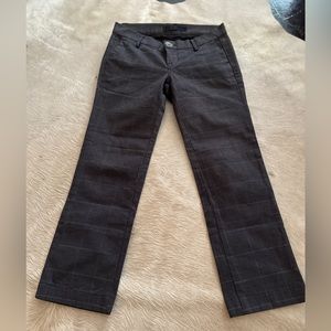 J Brand ‘Bea’ Grey/Black Plaid Tailored Trousers Straight Leg Pants | Size 26